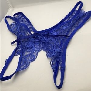 Lace crotchless panties
